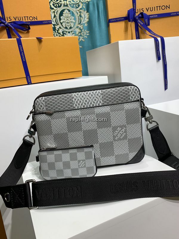 LOUIS VUITTON-N50027 루이비통 실버 다미에 그라파이트 3D 트리오 메신저