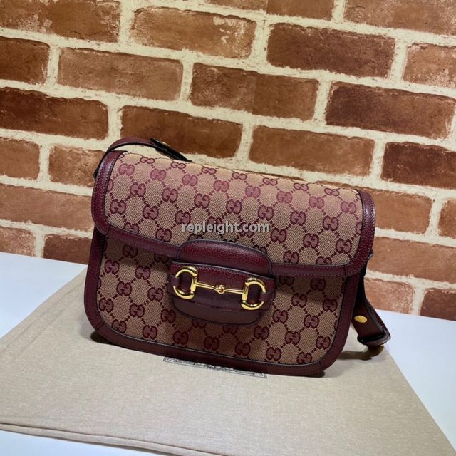 GUCCI-602204 9865 구찌 버건디 GG 구찌 홀스빗 1955 스몰 핸드백