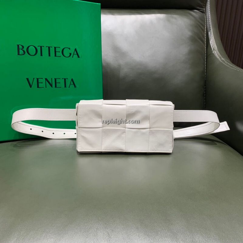 BOTTEGA VENETA-651053 보테가 베네타 화이트 인트레치아토 위빙 미니 카세트 벨트 백