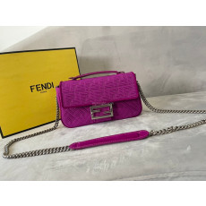 FENDI-8BR793 펜디 퍼플 더블 F 미디 바게트 체인