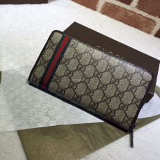 GUCCI-291105 구찌 GG Supreme Canvas Web Zip Around Wallet