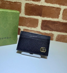 GUCCI-657588 구찌 블랙 여성 GG 마몽 카드 케이스