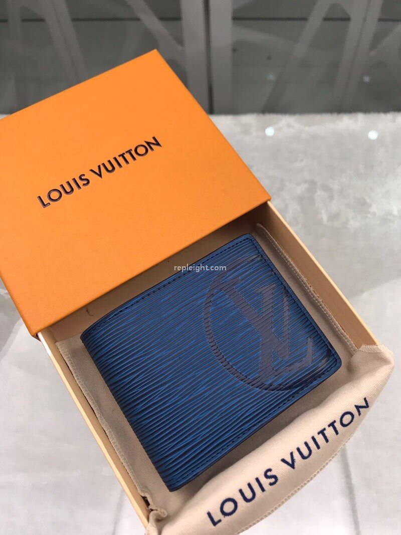 LOUIS VUITTON-M63515 루이비통 에삐 레더 LV 써클 시그니처 Bleu Azur 멀티플 월릿