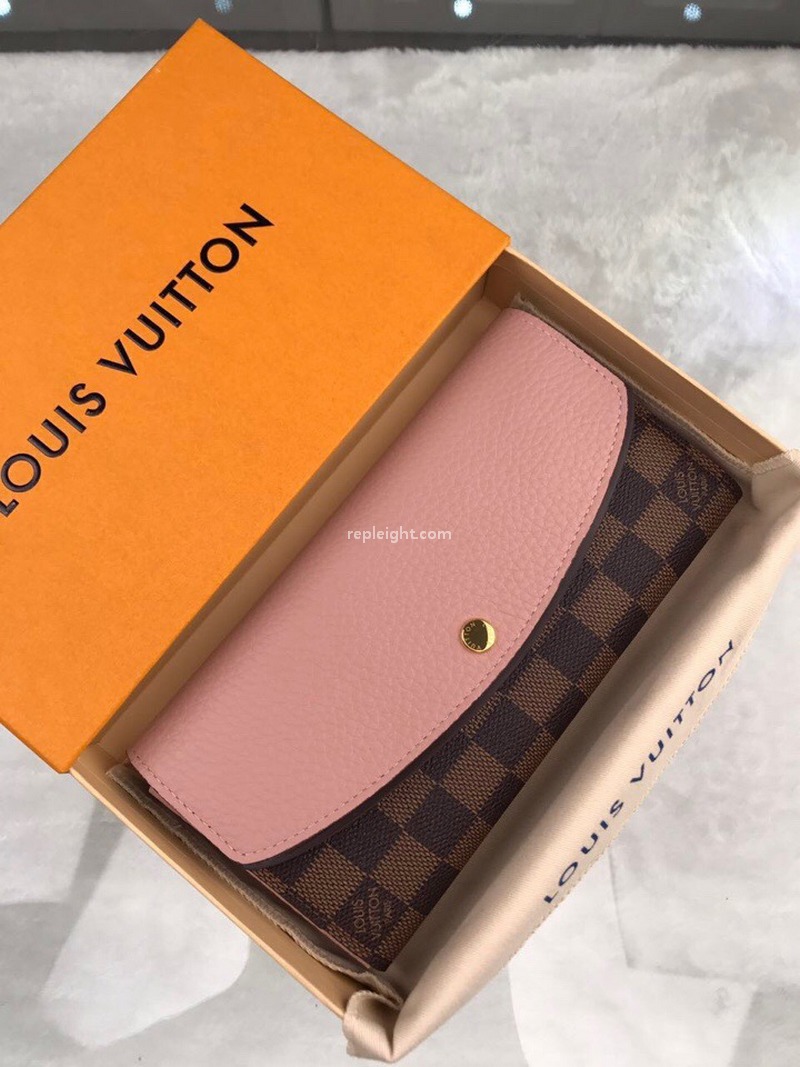 LOUIS VUITTON-N61262 루이비통 다미에 에벤 핑크 노르망디 월릿