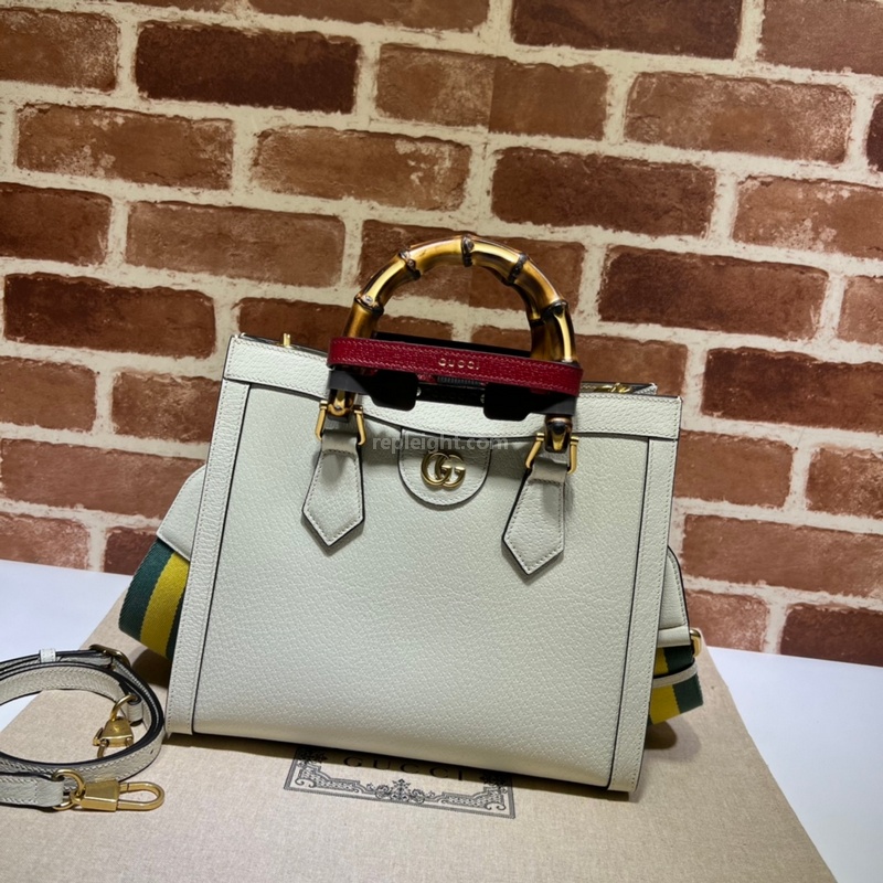 GUCCI-678842 9196 구찌 화이트 레더 다이애나 스몰 토트백