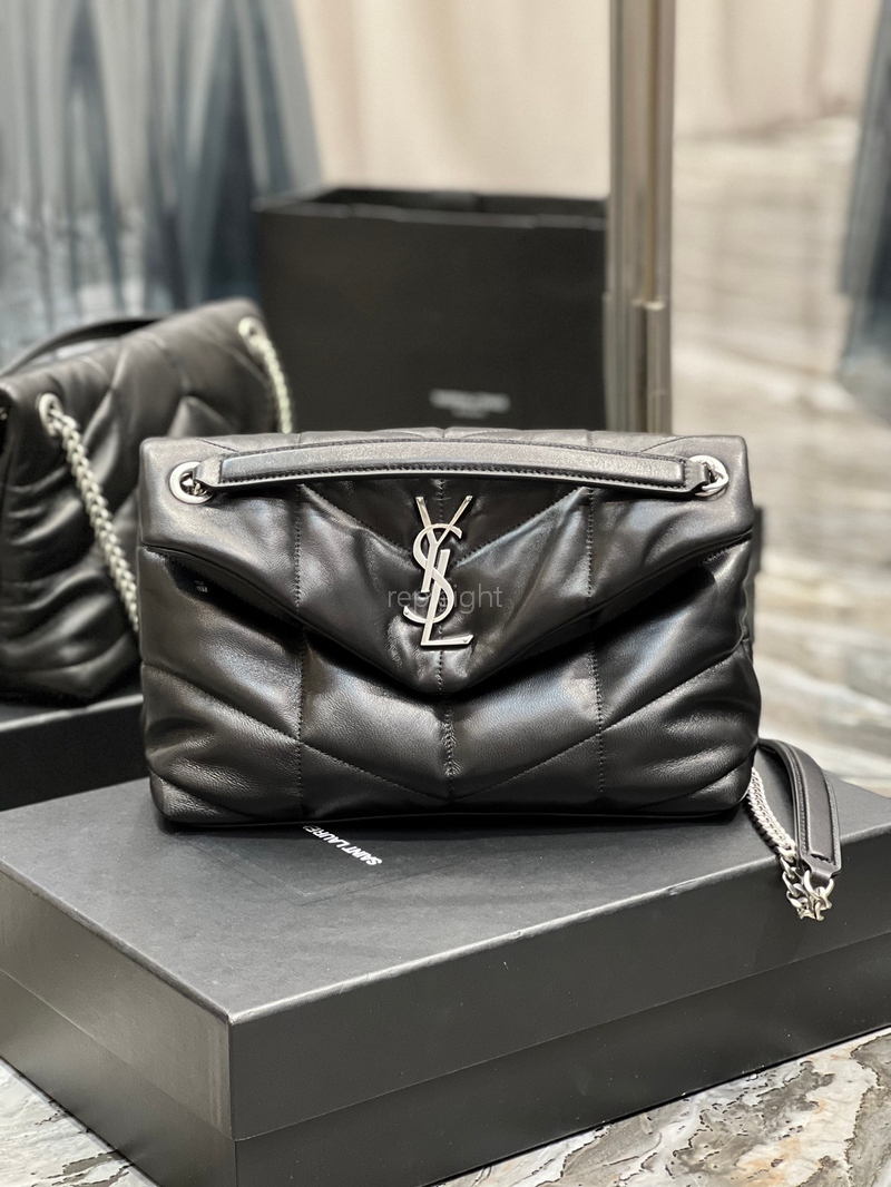 SAINT LAURENT-577476 생 로랑 블랙 루루 푸퍼 은장 스몰 숄더백