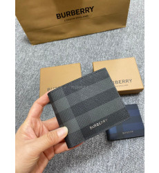 BURBERRY- 80645881 버버리 차콜 체크 레더 반지갑