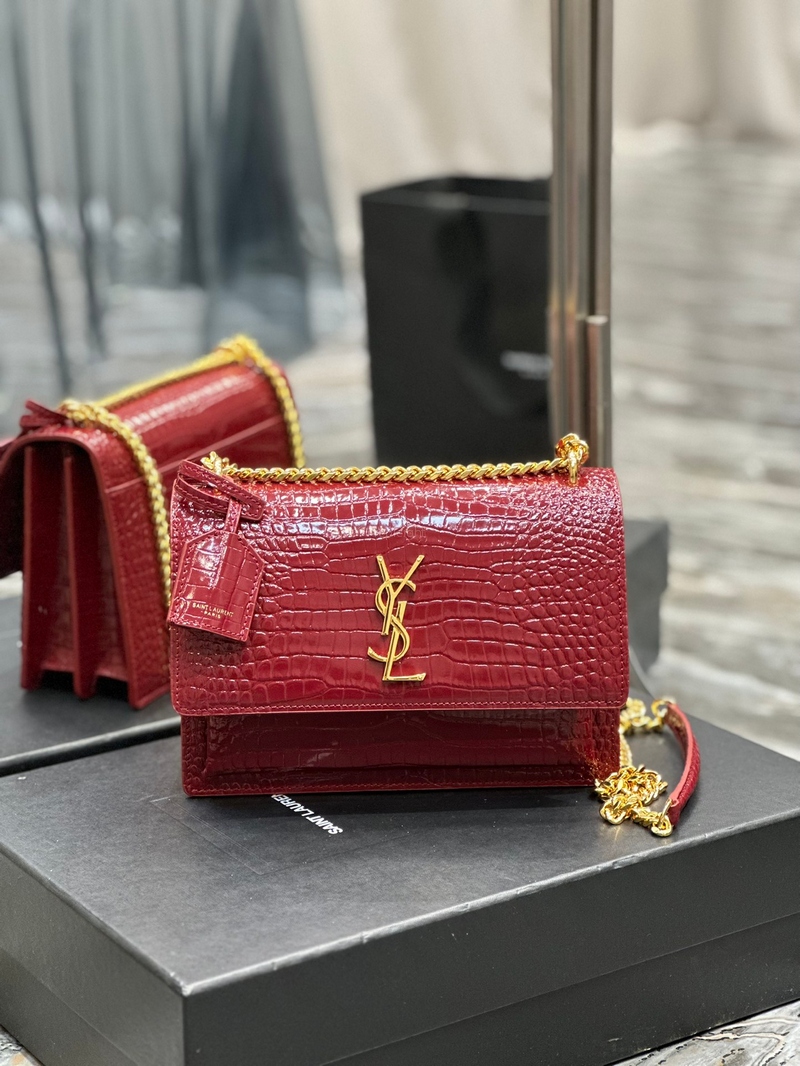 YSL-442906DND0J6147 크로커다일 엠보스드 샤이니 SUNSET 미디엄백