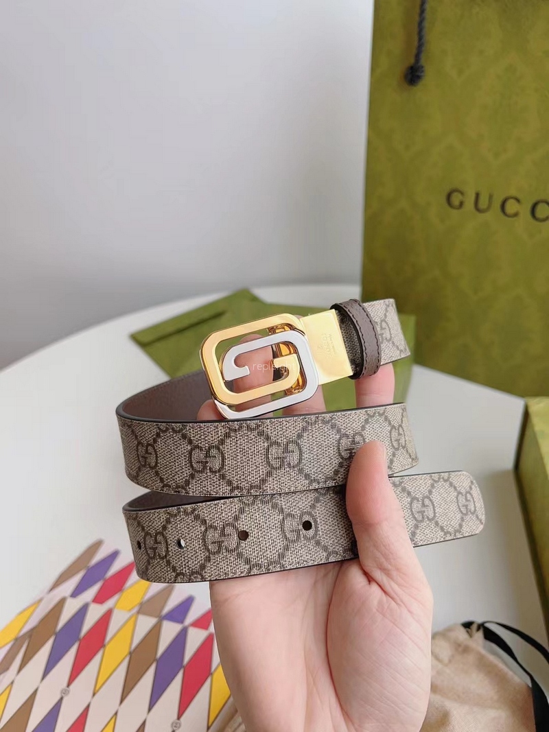 GUCCI-‎715603 KAAAD 8358 스퀘어드 인터로킹 G 리버서블 벨트 3.0CM