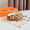 에르메스-HERMES MORS H BELT BUCKLE & REVERSIBLE LEATHER STRAP 24MM (8)