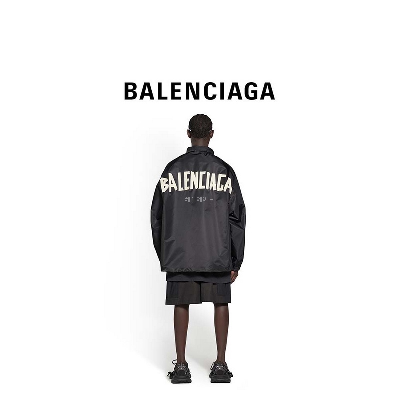 발렌시아가-BALENCIAGA TAPE TYPE 남성 쇼트 트렌치 코트